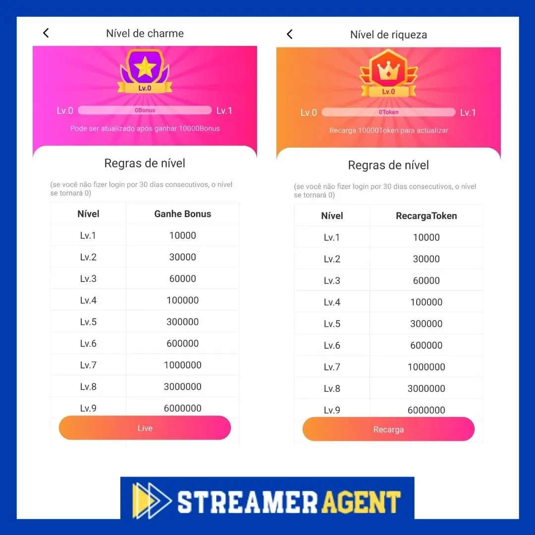 Niveaux sur HoneyCam - StreamerAgent - StreamerAgent