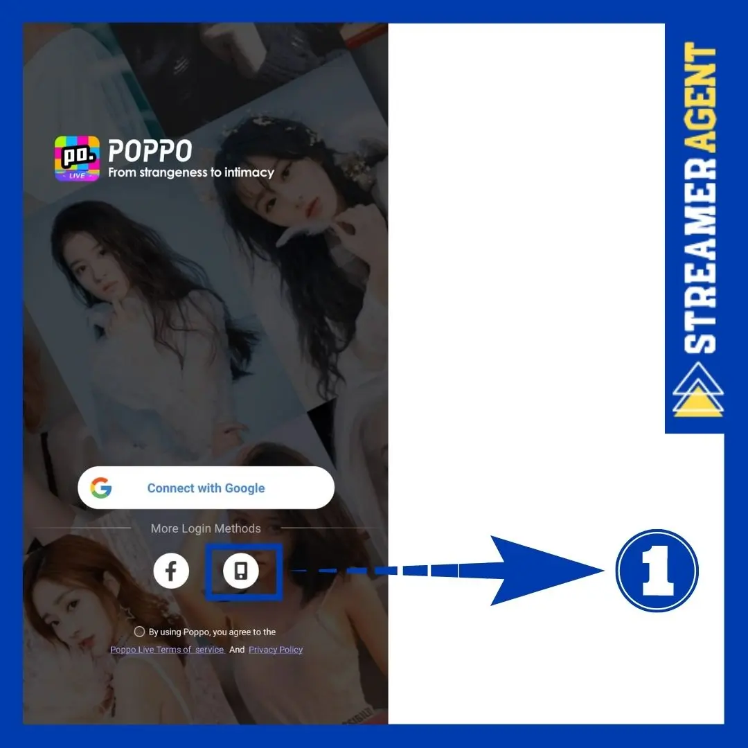 Inscreva-se no aplicativo Poppo Cams - Agente Streamer